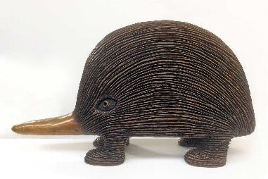 A bronze sculpture of an echidna by Dean Bowen 