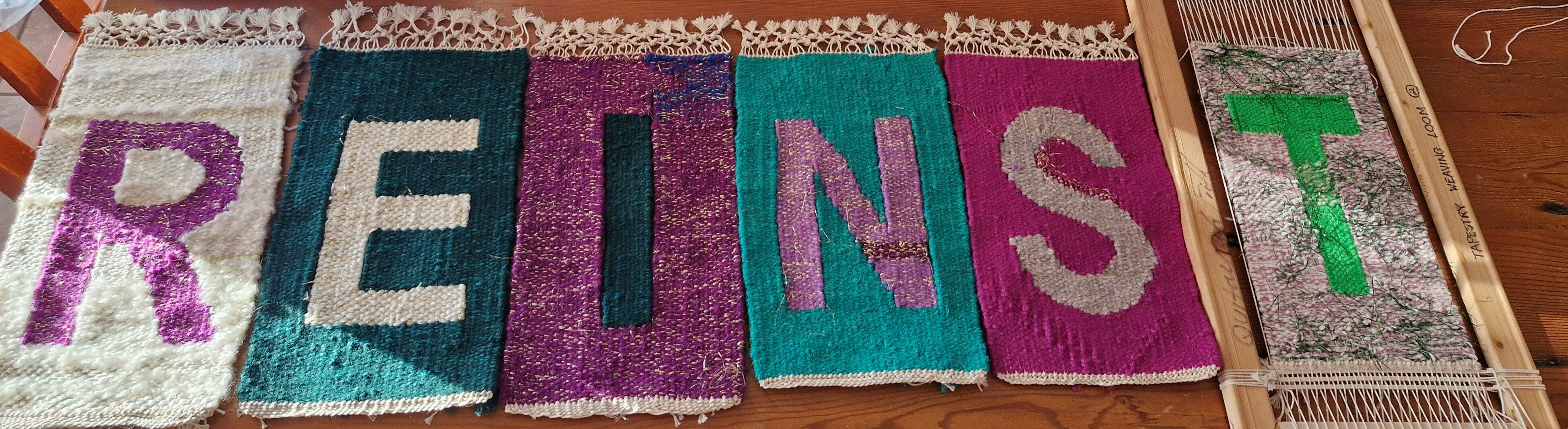 Flpssie Peitsch, REINSTATE HER, tapestry weaving underway 2026